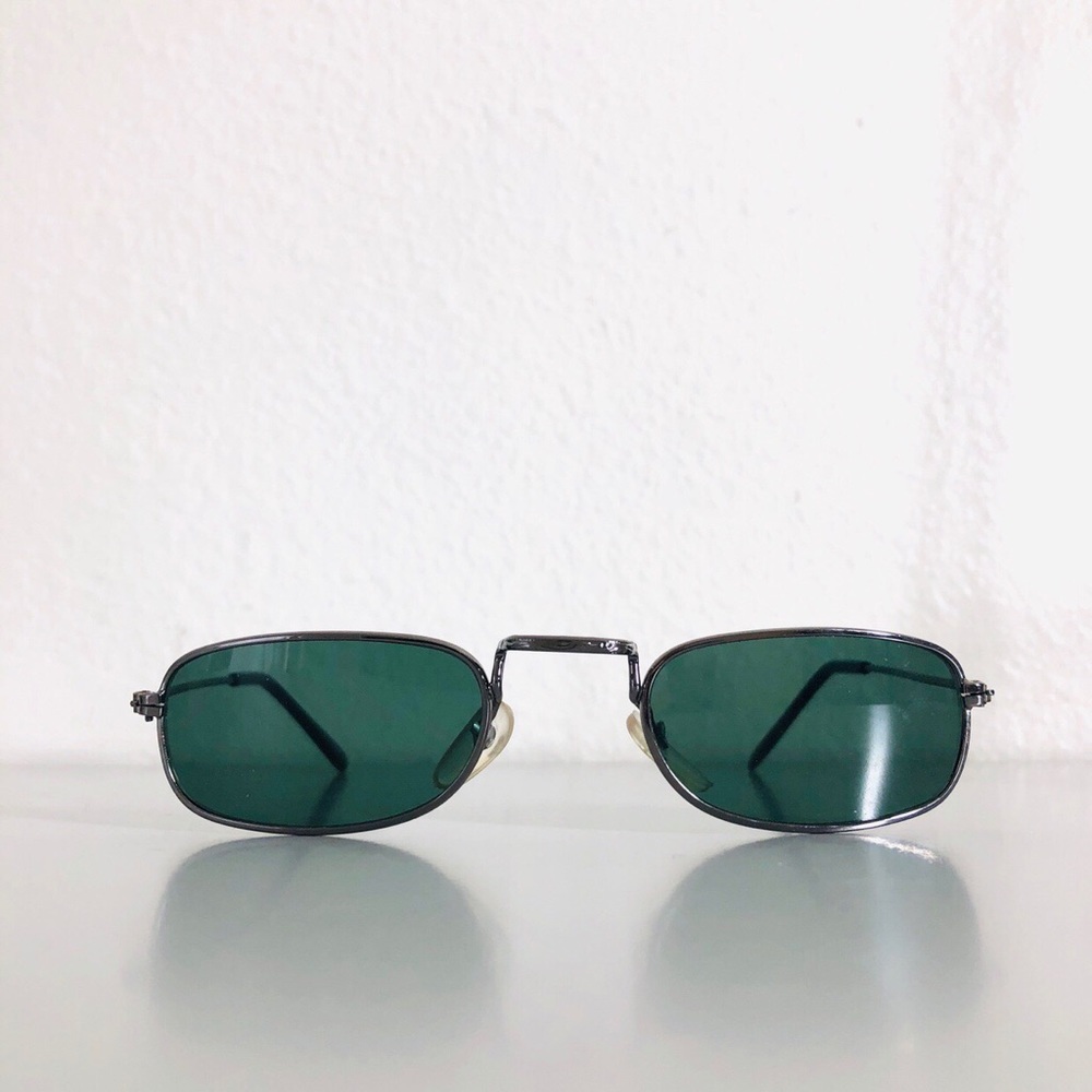 Deadstock Slim Black Rectangular Sunglasses